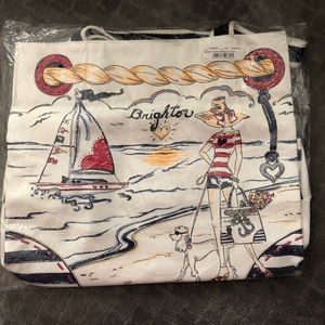 Brighton Boardwalk Canvas Tote Beach Theme